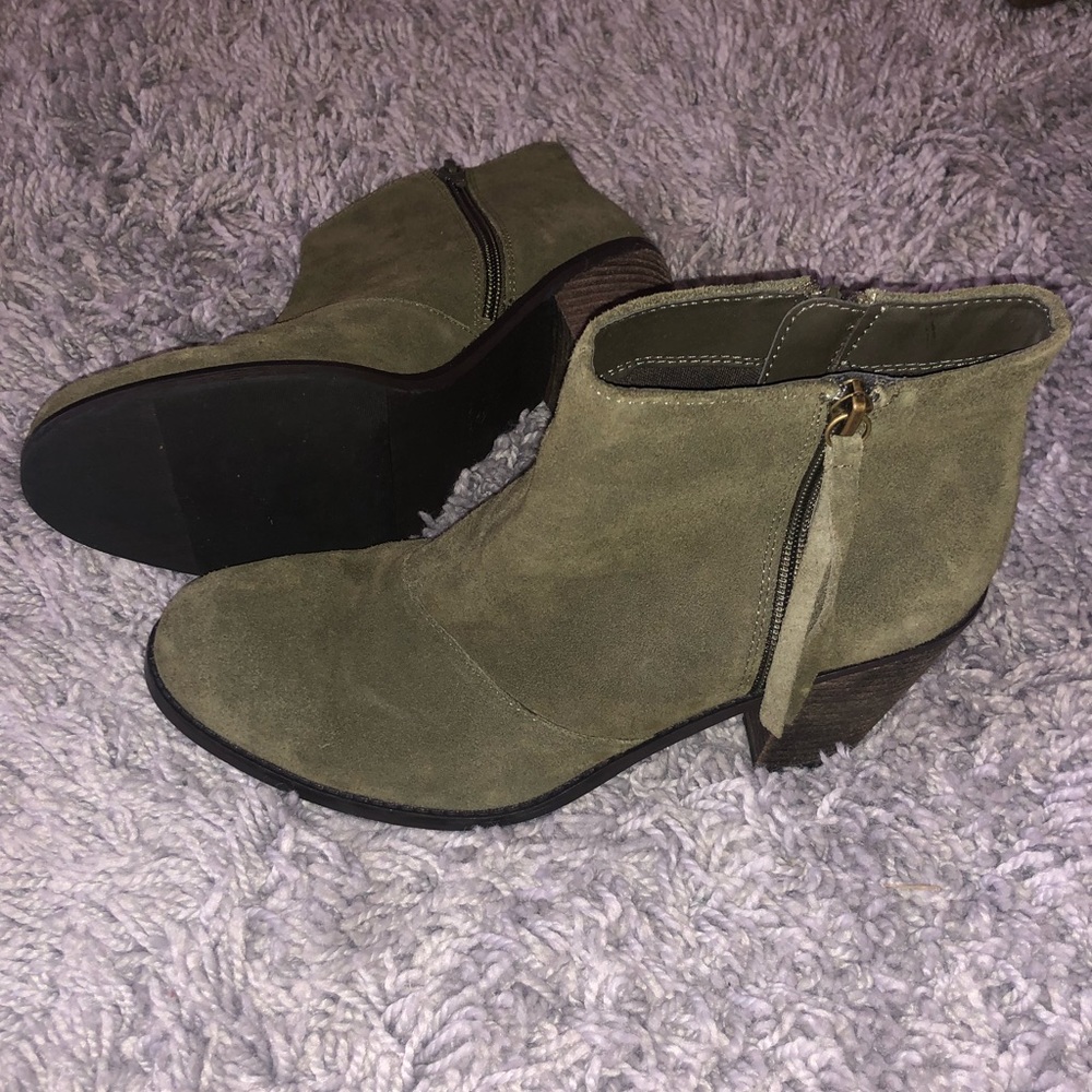 Olive Green Booties